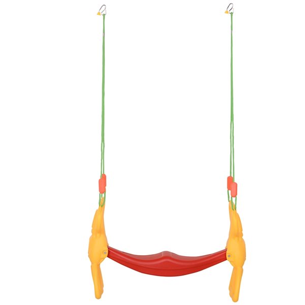 Qaba Multicolour Outdoor Plastic Glider Swing Set for 2 Kids 344014 RONA