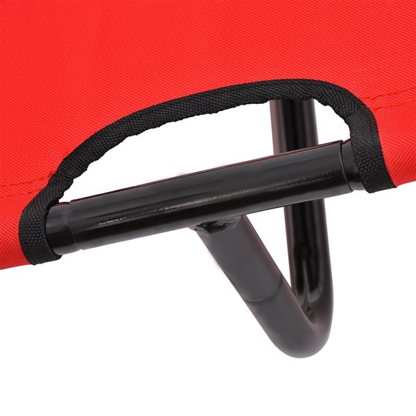 PawHut Red and Black Polyester Rectangular Elevated Pet Bed with Metal