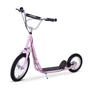 HomCom Adjustable Teen Kick Pro Stunt Scooter Ride - Pink