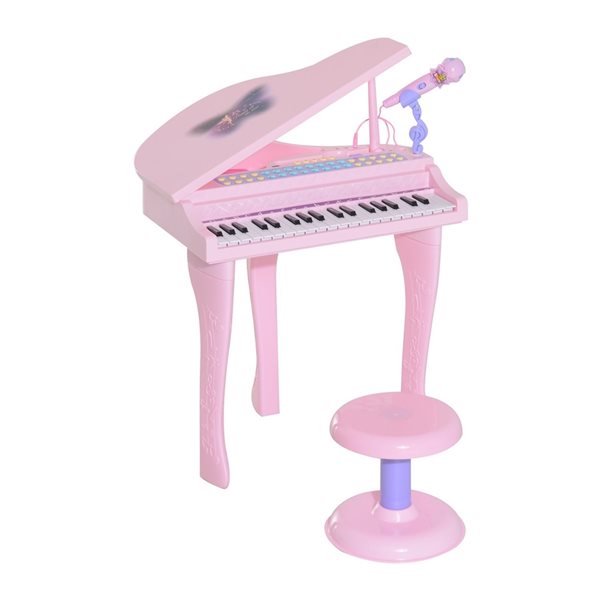 Qaba Mini Electronic Musical Piano 37 Key - Pink