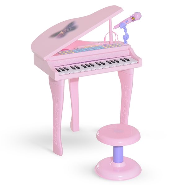 Qaba Mini Electronic Musical Piano 37 Key - Pink