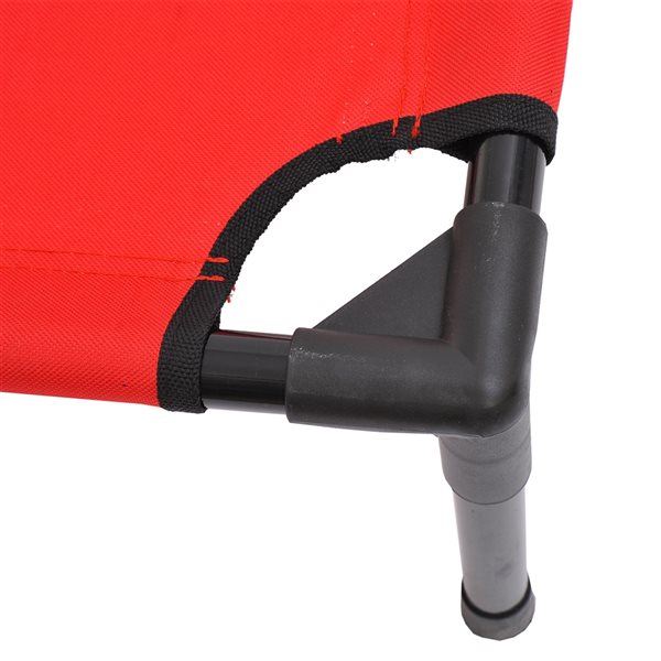 PawHut Red/Black Polyester Rectangular Elevated Pet Bed