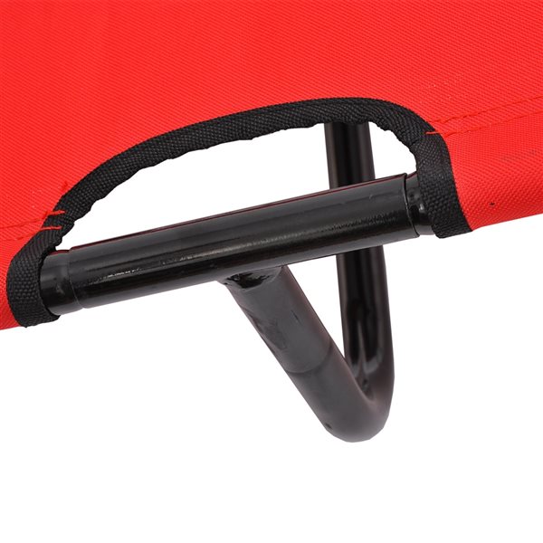 PawHut Red/Black Polyester Rectangular Elevated Pet Bed