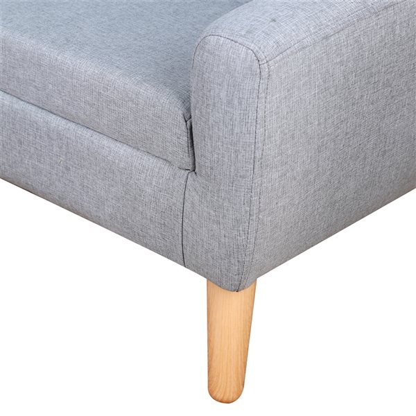 Qaba 21-in Grey Upholstered 2-Seat Kids Accent Chair