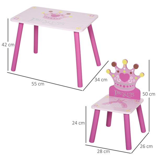 Kids pink clearance table and chairs