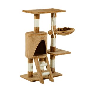 PawHut 37.75-in Polyester Cat Tree with Ladder and Hammock