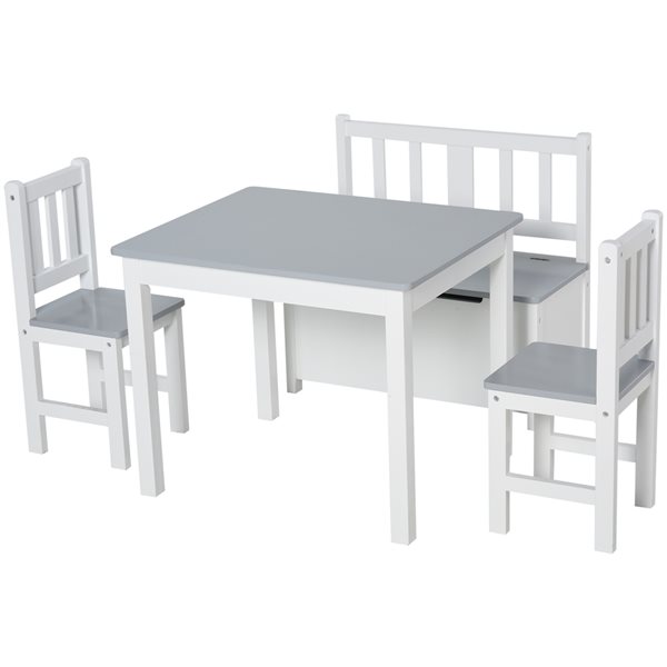 Kids table discount and chairs grey