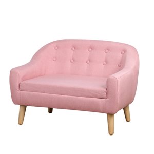 Qaba 21-in Pink Upholstered 2-Seat Kids Accent Chair