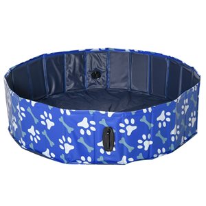 PawHut 47-in x 12-in Blue Pet Collapsible Swimming Pool