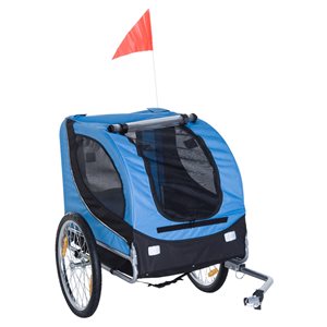 PawHut Dog Bike Trailer Foldable Pet Cart  - Blue