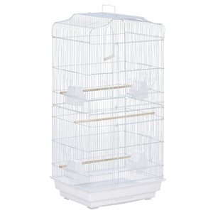 PawHut 36.25-in White Metal Variety Bird Cage Bird House with 2 Doors