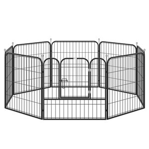 PawHut 31-in x 31-in Black Metal Indoor and Outdoor Pet Playpen