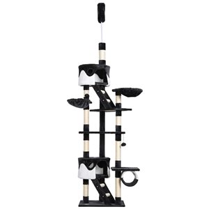 PawHut 102.4-in Polyester Multi-Level Cat Tree with Activity Center