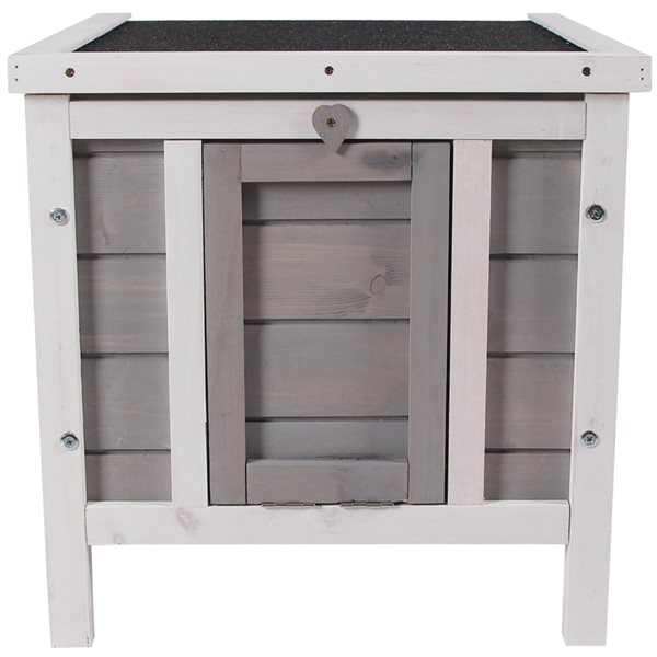 PawHut 20-in Grey Wood Rabbit Hutch