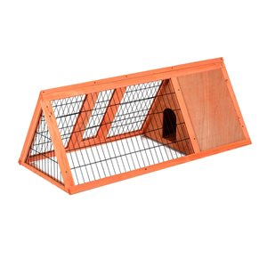 PawHut 46.5-in Orange red Wood Rabbit Hutch