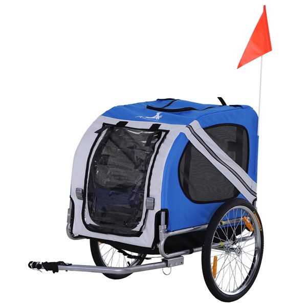 Pawhut Pet Bike Trailer Cargo Carrier - White D00-098WT