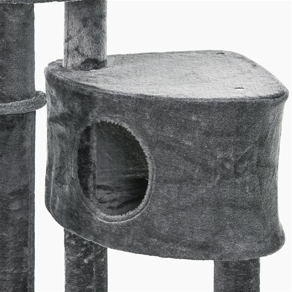 PawHut 104.25-in Grey Polyester Floor-to-Ceiling Cat Climbing Tree