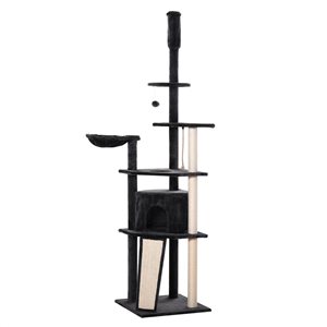 PawHut 94.5-in Polyester Floor to Ceiling Adjustable Cat Tree
