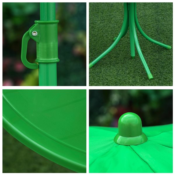 Outsunny Kids Folding Picnic Table and Chair Set - Green