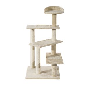 PawHut 39.4-in Polyester Cat Tree with Scratching Post