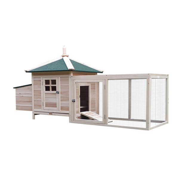 PawHut 77.2-in Natural Wood Chicken Coop D51-092 | RONA