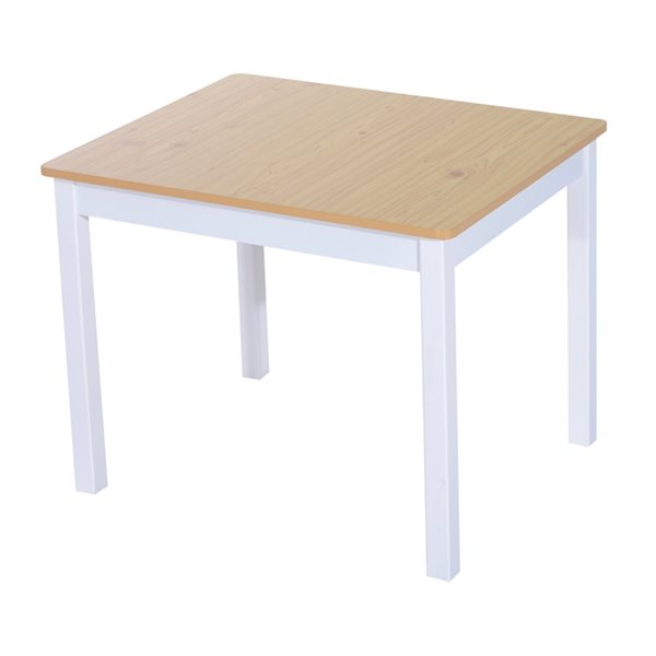 Kids white wooden table and outlet chairs