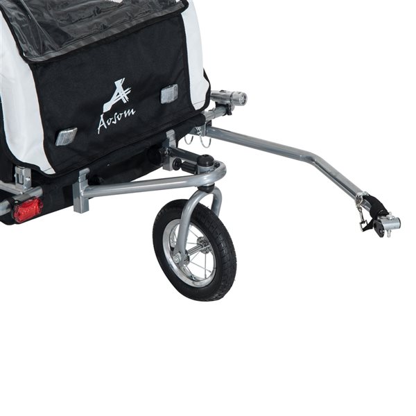 Aosom elite double baby bike trailer best sale stroller child bicycle jogger swivel wheel