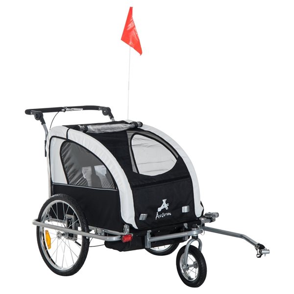 Aosom 2 in 1 double sale child bike trailer and stroller