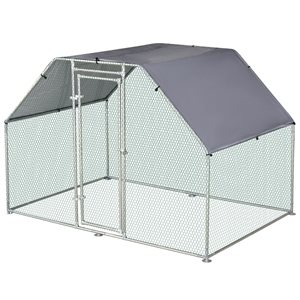 PawHut 110.25-in Sliver Metal Chicken Coop