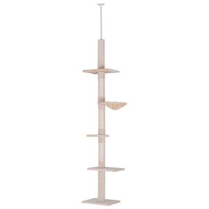 PawHut 102.25-in Polyester Floor-to-Ceiling 5-Tier Cat Tree