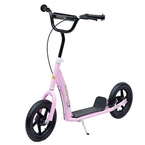 HomCom Adjustable Kids Pro Stunt Scooter (Pink)