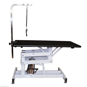 PawHut Black/White Pet Hydraulic Grooming Table with Adjustable Height