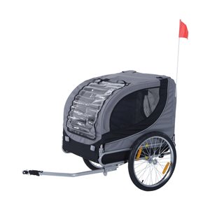 Aosom Dog Bike Trailer Pet Cart - Grey