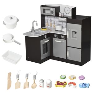 Qaba Kids Kitchen Play Cooking Toy Set with Drinking Fountain