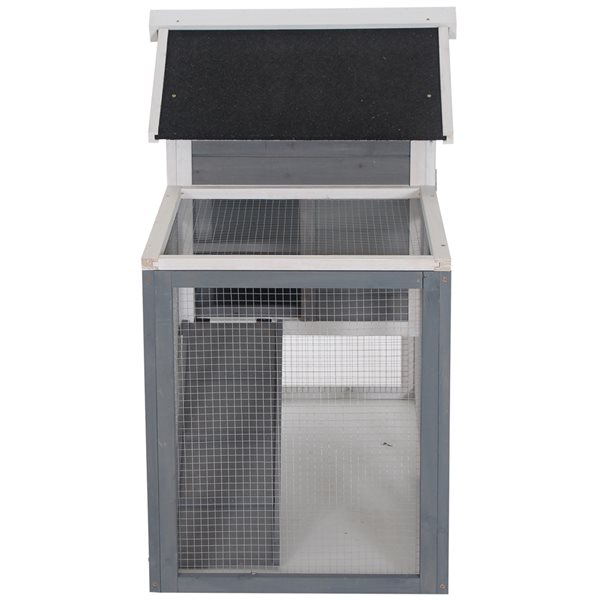 PawHut 48-in Grey Wood Rabbit Hutch