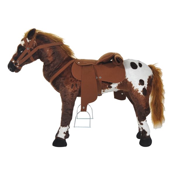 Qaba Standing Ride-On Horse Children Cowboy Plush - Brown