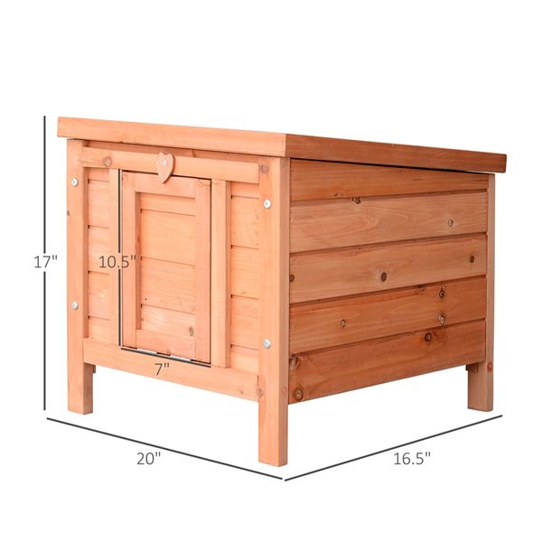 PawHut 20-in Red Orange Wood Rabbit Hutch