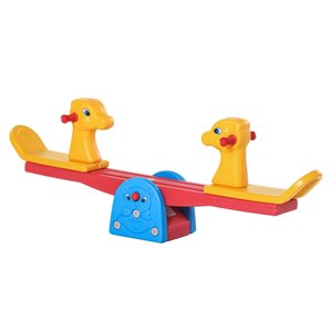 Qaba Kids Safe Teeter Totter with Easy-Grip Handles - 2 Seats