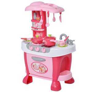 Qaba Kids Kitchen Play Set with Light
