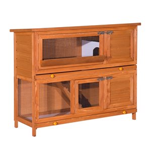 PawHut 47.2-in Wood Wood Rabbit Hutch