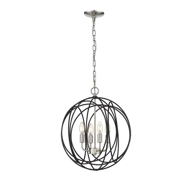 OVE Decors Elisa 4-Light Black Modern/Contemporary Globe Standard 52.76-in H Pendant Light