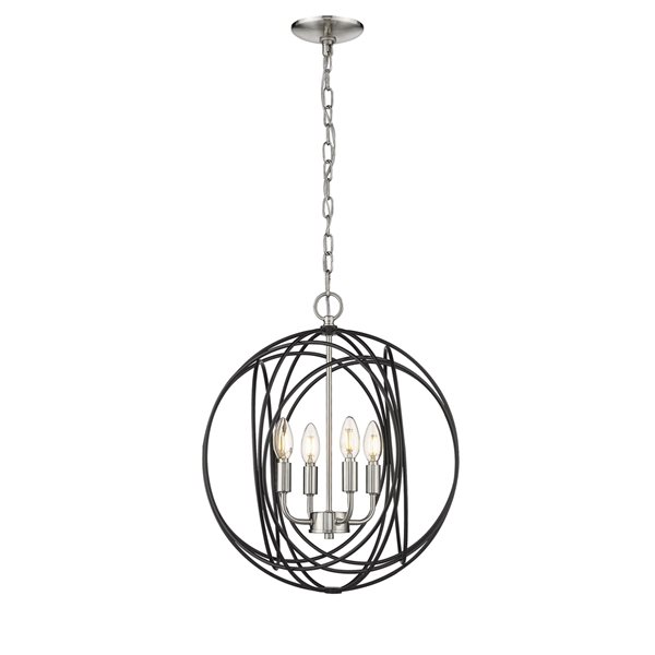 OVE Decors Elisa 4-Light Black Modern/Contemporary Globe Standard 52.76-in H Pendant Light