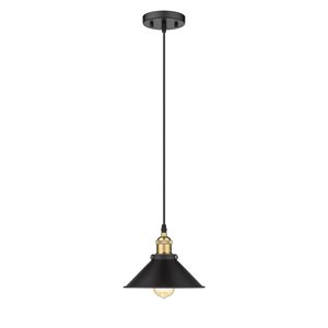 Luminaire à 1 ampoule standard Shella d’OVE Decors moderne/contemporaine de 51,97 po H avec abat-jour conique, noir