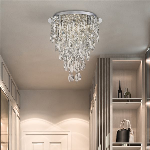 OVE Decors Shana 4-Light 15-in L Chrome Glam Standard Ceiling Flush Mount Light