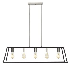 Luminaire à 5 ampoules standard Agnes II d’OVE Decors moderne/contemporain de 46,46 po H avec abat-jour géométrique, noir