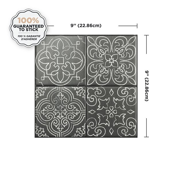 Smart Tiles Vintage Vinci  9po x 9po Pqt-4  Tuiles autocollantes 3D