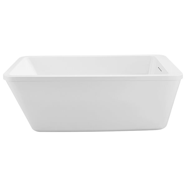 Streamline 32W x 60L Glossy White Acrylic Bathtub and a Glossy White Reversible Drain