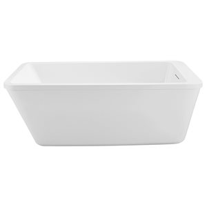 Streamline 32W x 60L Glossy White Acrylic Bathtub and a Glossy White Reversible Drain