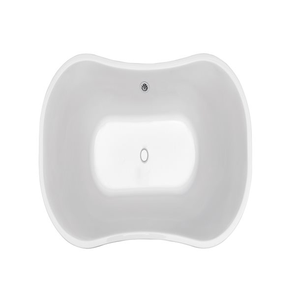 Streamline 34W x 68L Glossy White Acrylic Bathtub and a Polished Chrome Center Drain