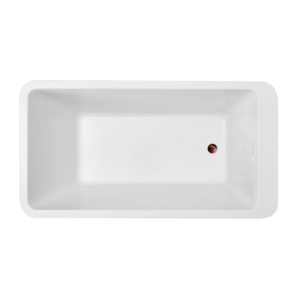 Streamline 32W x 60L Glossy White Acrylic Bathtub and a Matte Oil Rubbed Bronze Reversible Drain